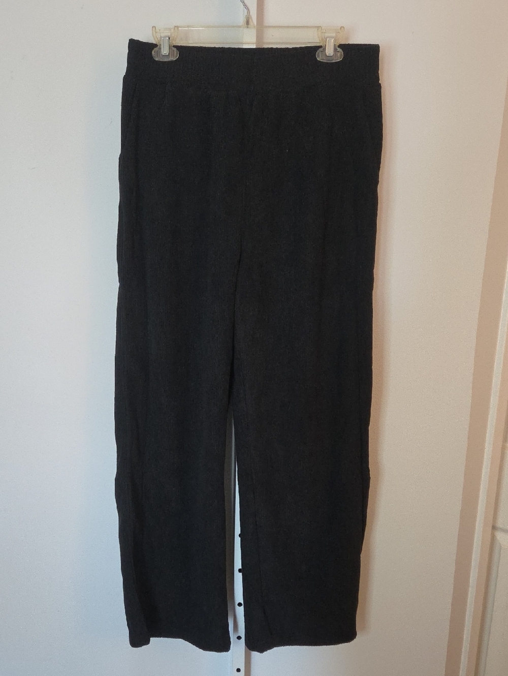 NWT Halara Black Corduroy Wide Leg Pants High Waisted L Regular